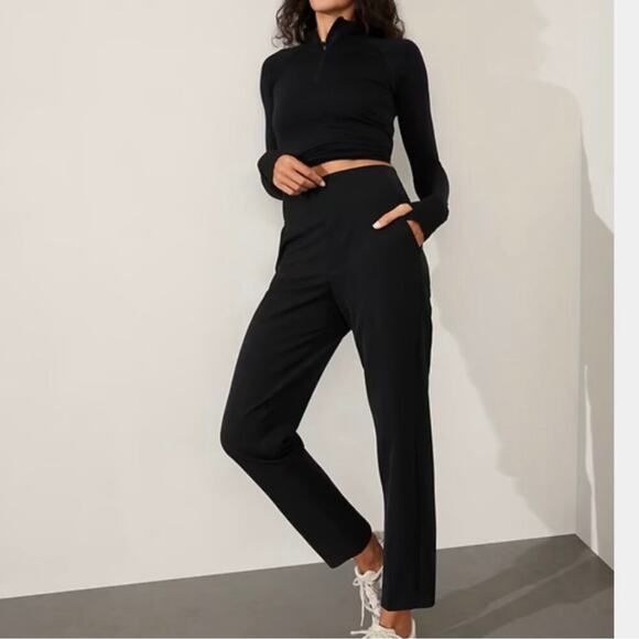 Athleta Endless Pants Black Travel Athleisure Pants Size 8 - Picture 1 of 9